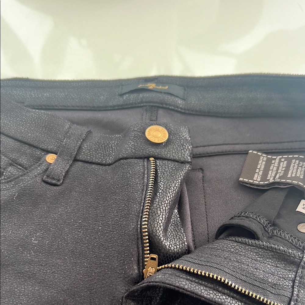 7 For All Mankind Black Jeans with Gold Accents
